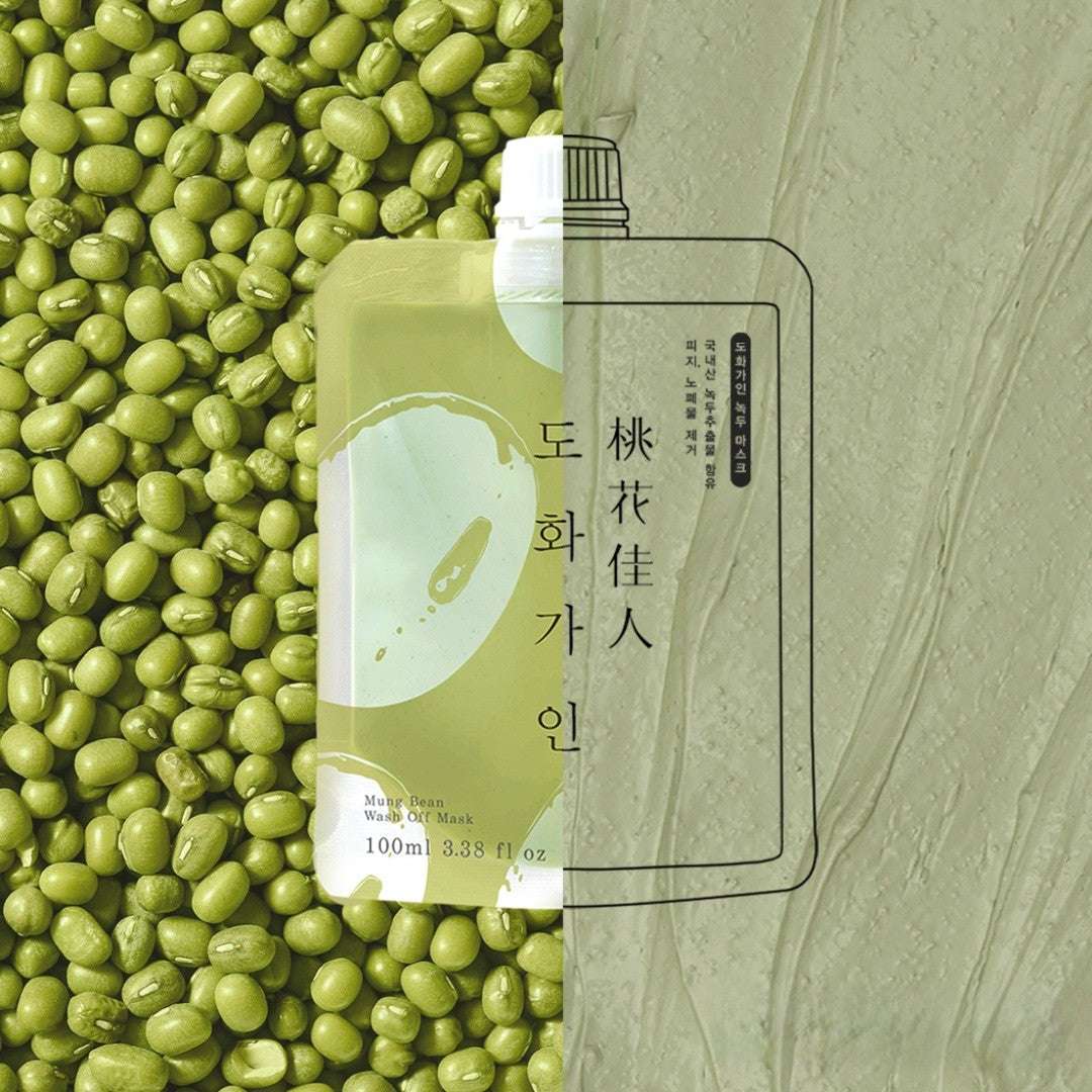 Mungbean Wash-Off Face Mask 100ml by NOK Beauty, a plant-based K-Beauty mask for soothing and detoxifying skin