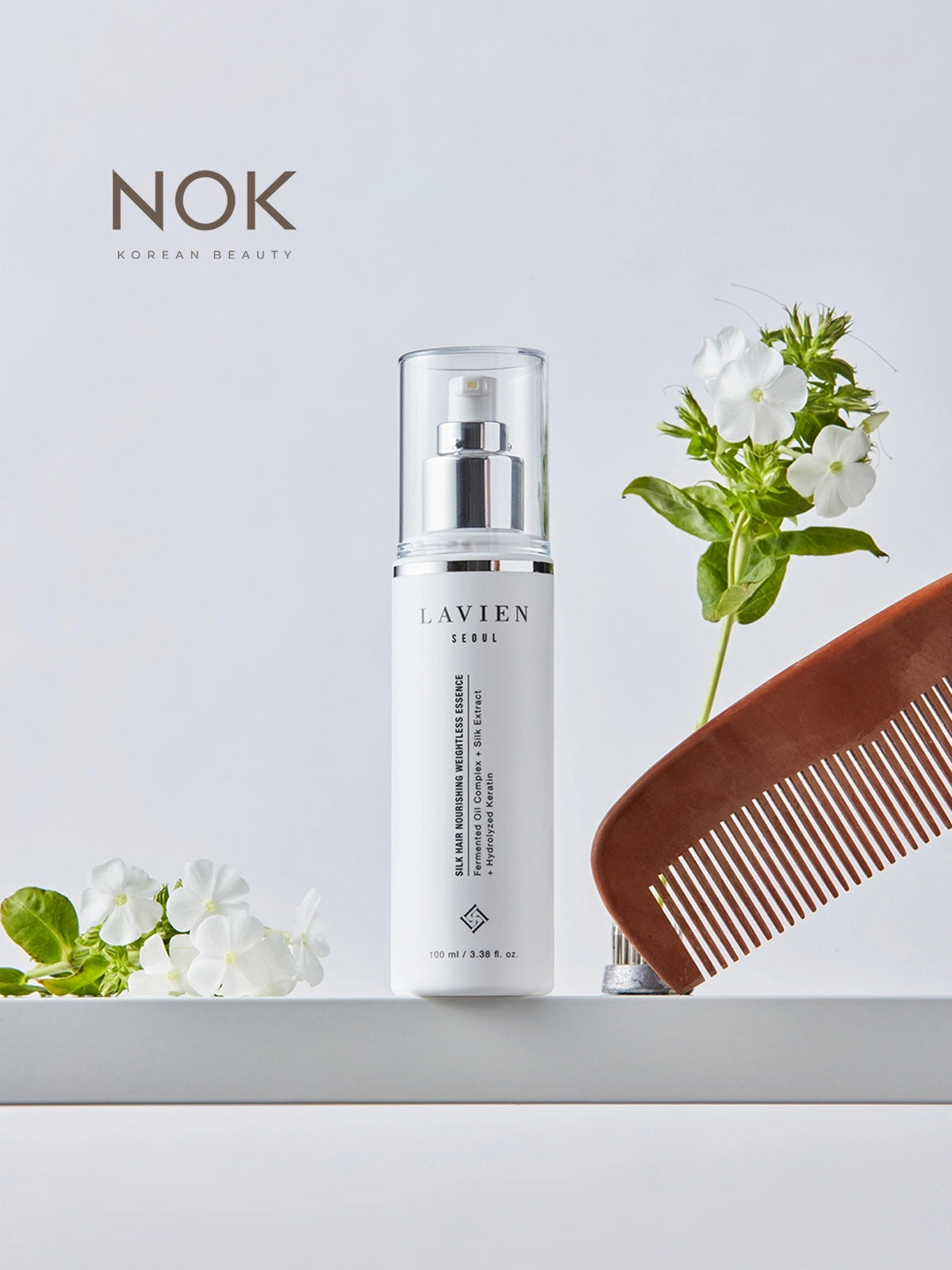 Frizz-control hair serum with silk proteins – non-sticky, fast-absorbing Korean haircare product