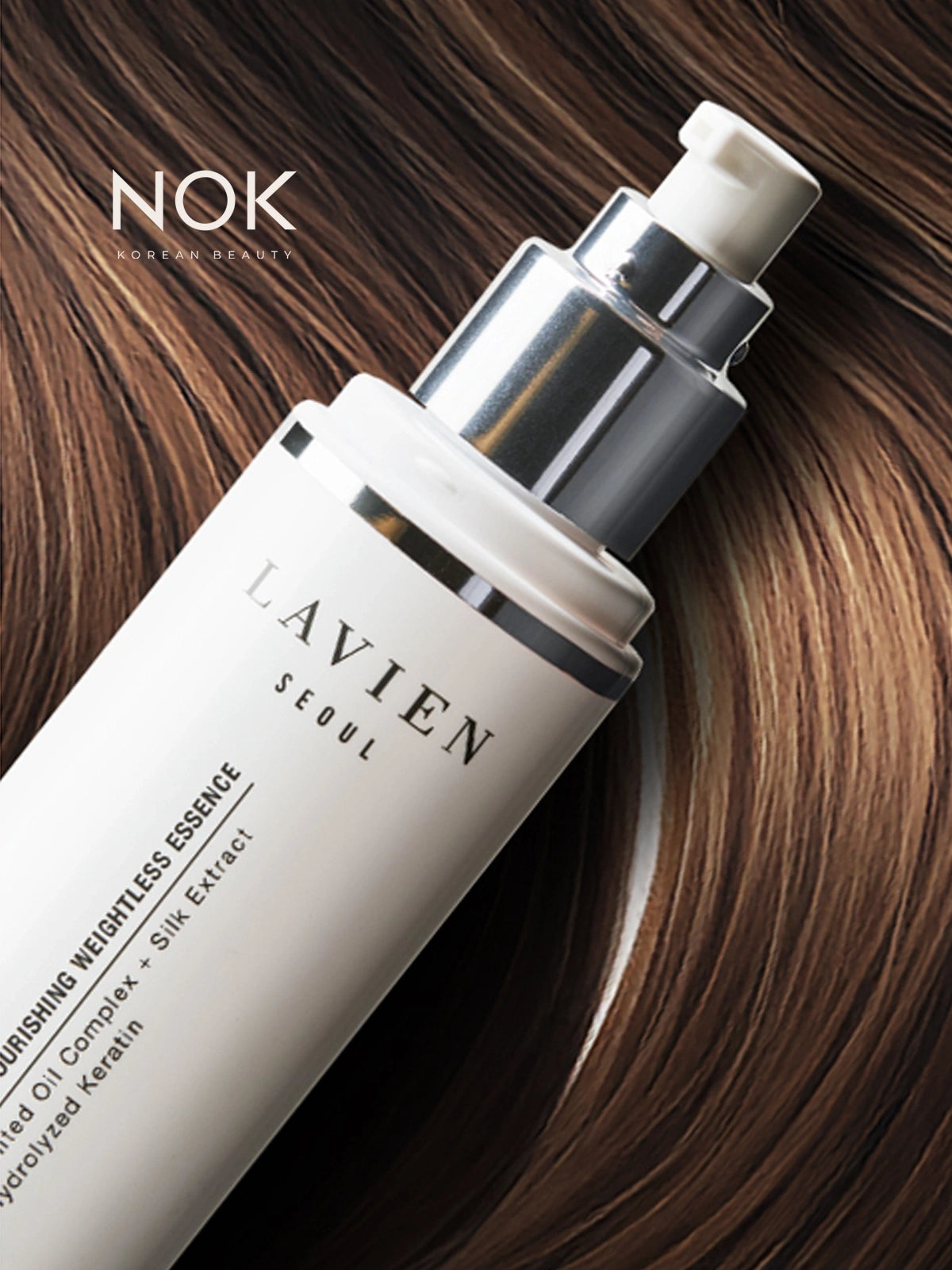 K-Beauty hair essence with hydrolyzed silk – smooths, softens, and adds natural shine